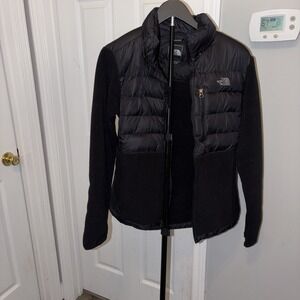 The North Face Denali 550 Down Jacket Black Polartec Full Zip Women Size: L EUC